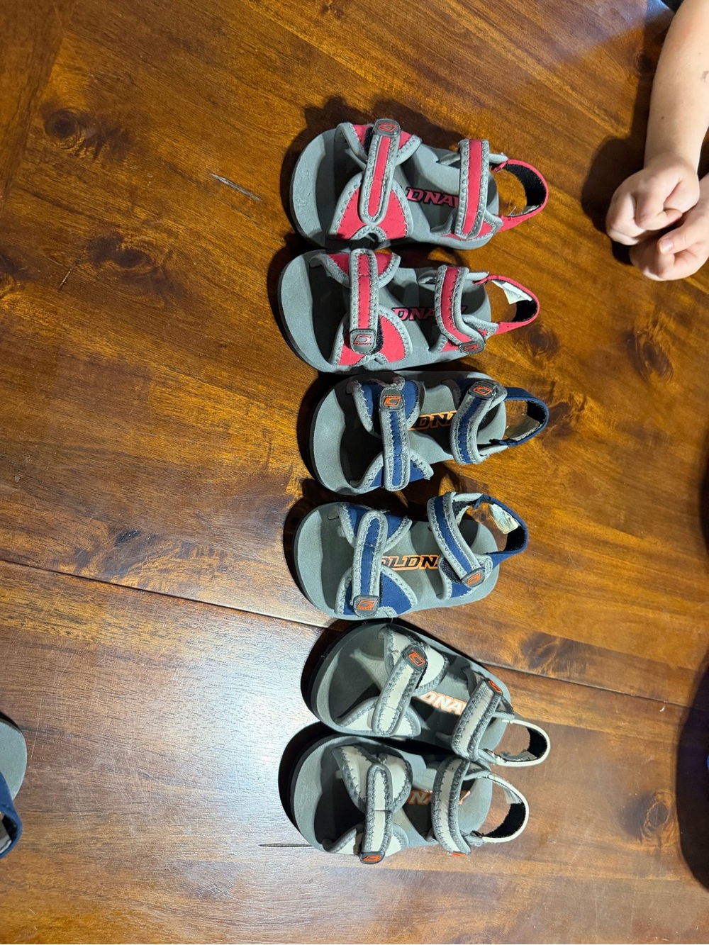 Old Navy Kids Outdoor Hook-and-Loop Sandals in Gray and Pink